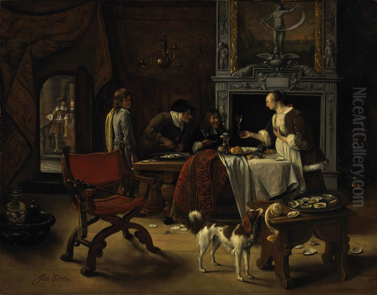 The oyster meal Oil Painting by Jan Steen