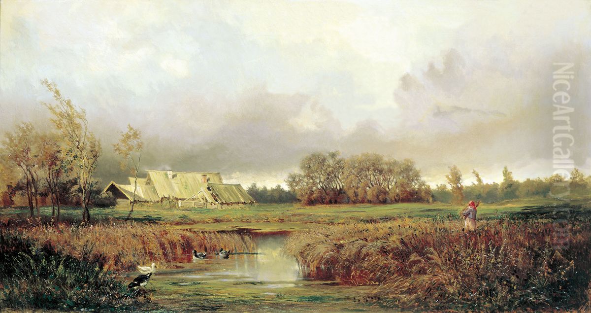 Marsh in Autumn Oil Painting by Yefim Volkov