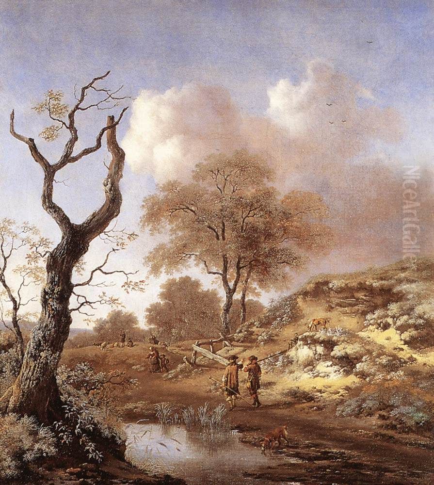 A hilly landscape Oil Painting by Jan Wijnants