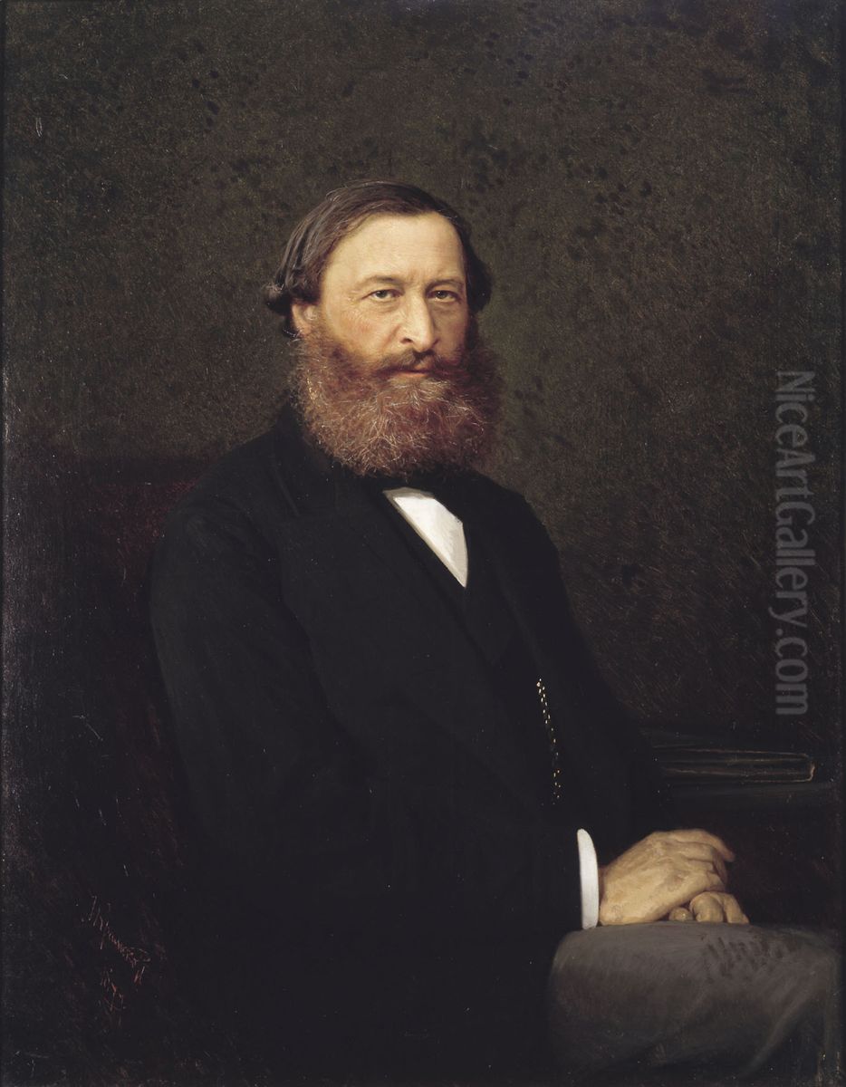 Portrait of the writer Y.F. Samarin Oil Painting by Ivan Kramskoi