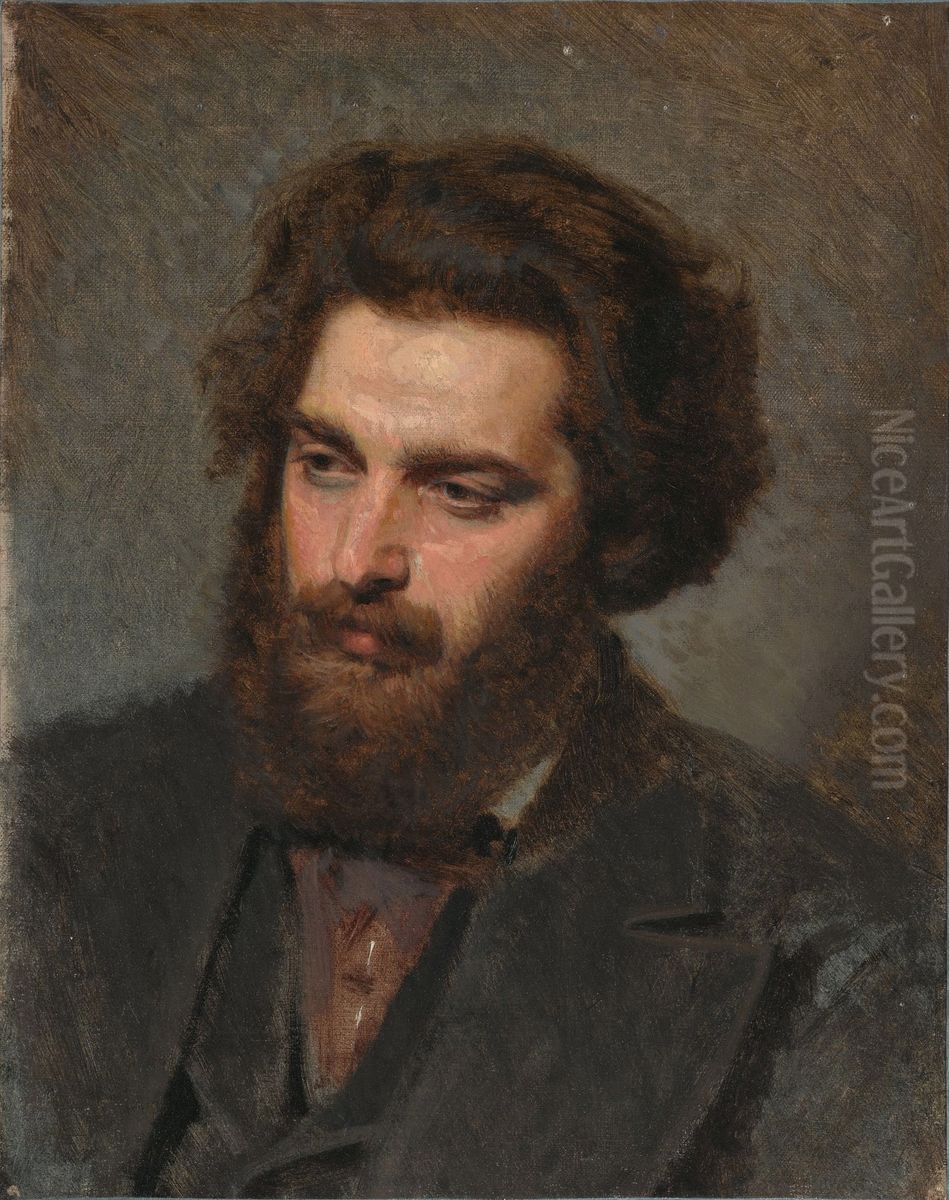 Portrait of the Artist Arkhip Ivanovich Kuindzhi Oil Painting by Ivan Kramskoi