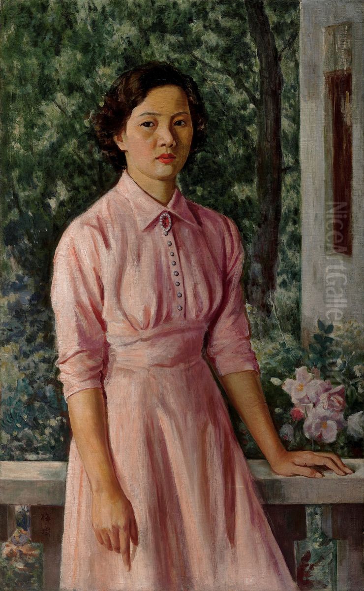 <<ping lan shao nu>> Oil Painting by Li Mei-shu