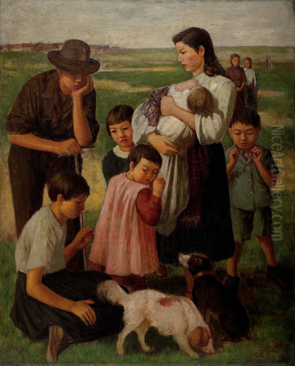 Excursion Oil Painting by Li Mei-shu