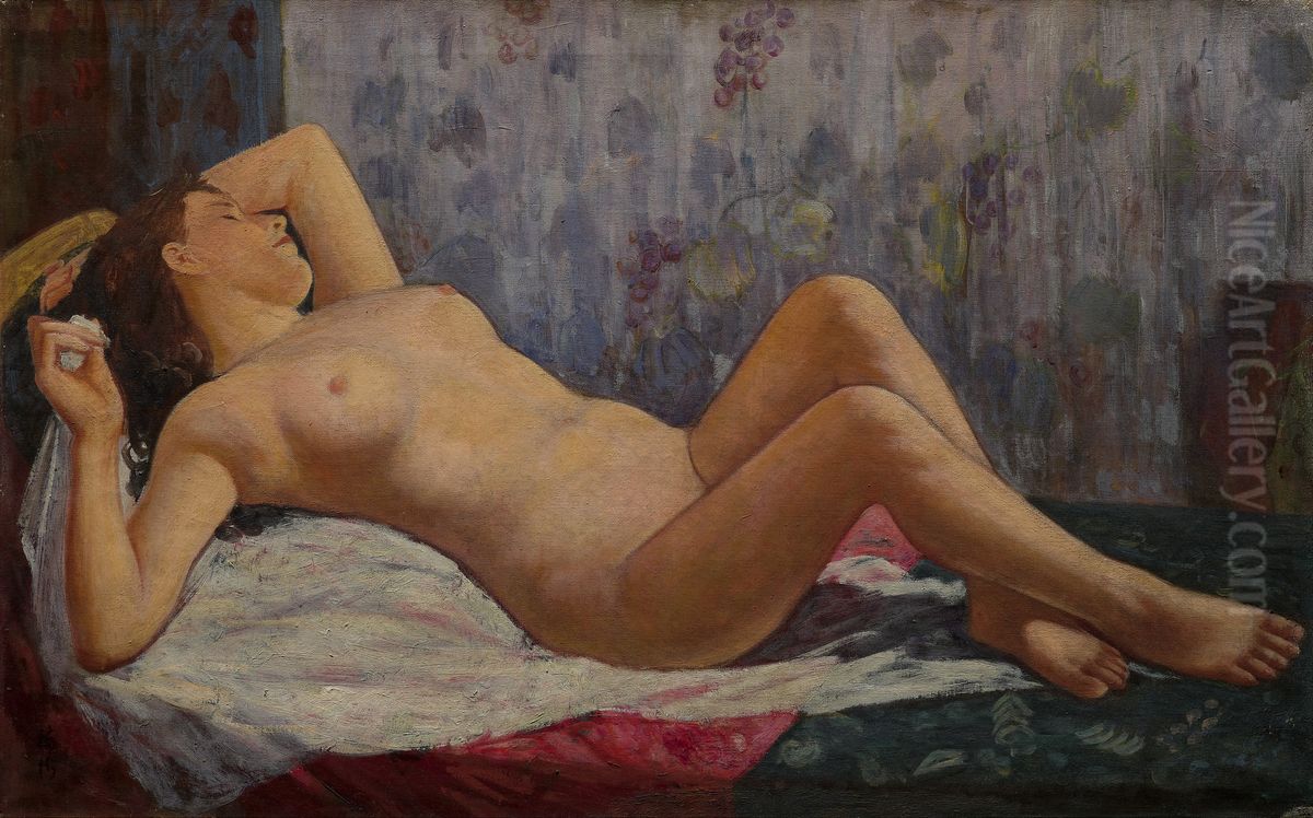 After bath (Nude) Oil Painting by Li Mei-shu