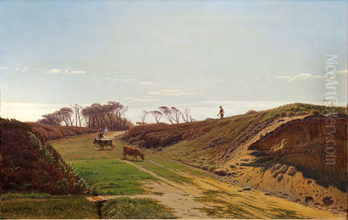 A country lane in Northern Jutland Oil Painting by Thorvald Niss