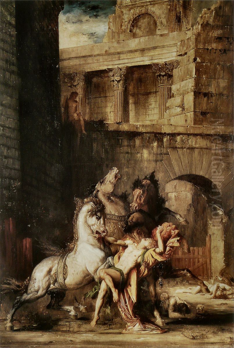 Diomede devore par ses chevaux Oil Painting by Gustave Moreau