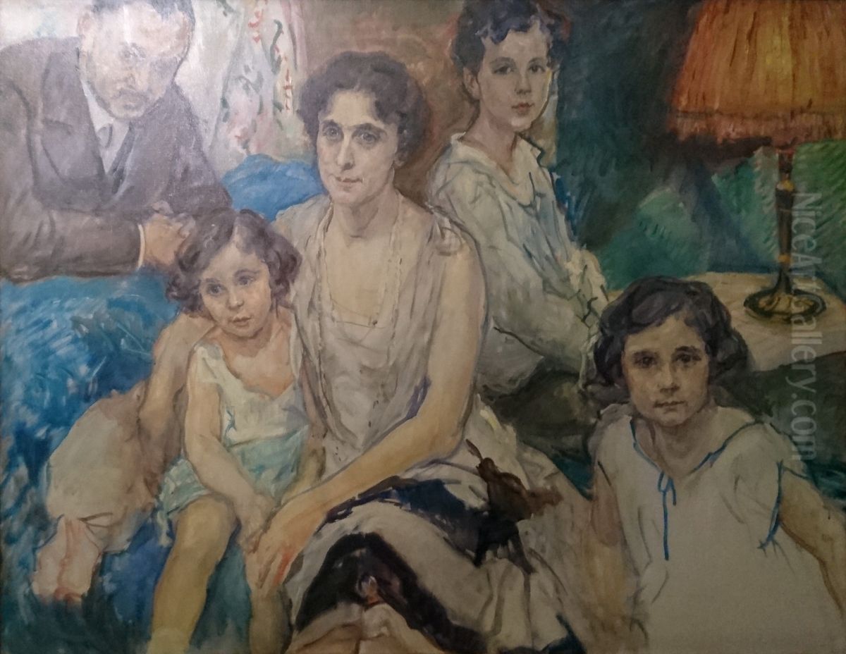 Portrait de la famille Plesch Oil Painting by Max Slevogt