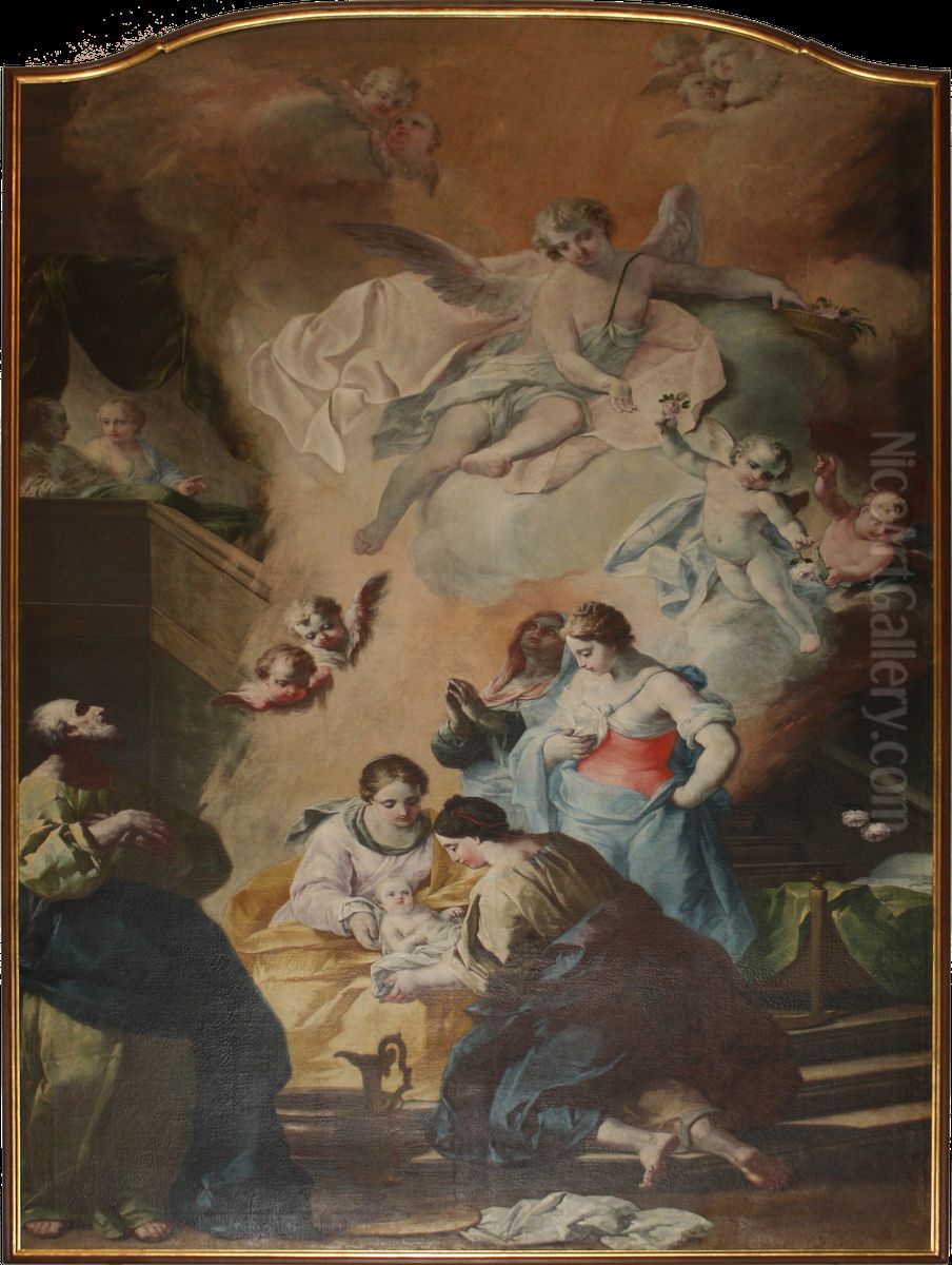 Nascita di Maria Oil Painting by Biagio Bellotti