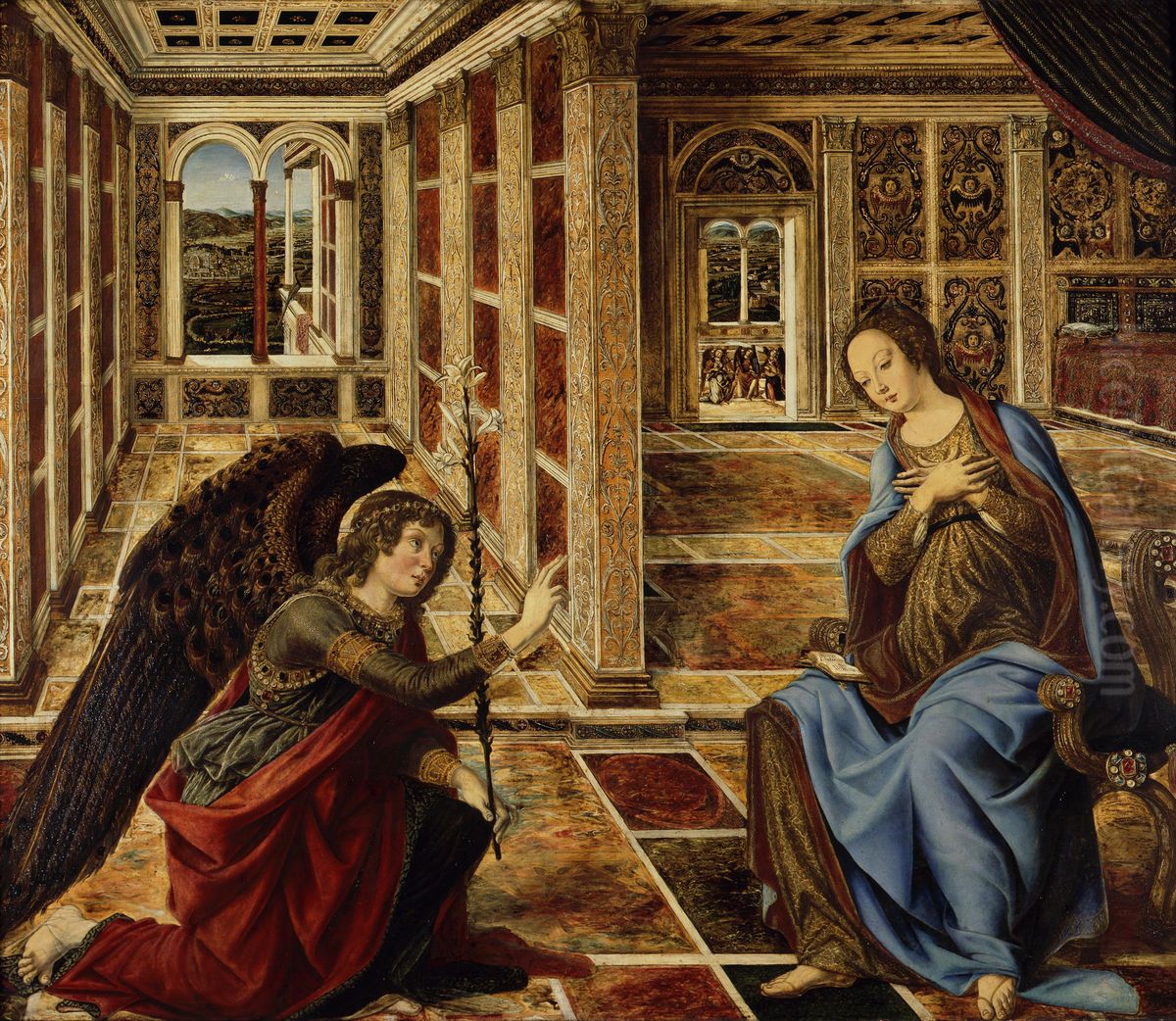 Annunciation Oil Painting by Piero del Pollaiuolo