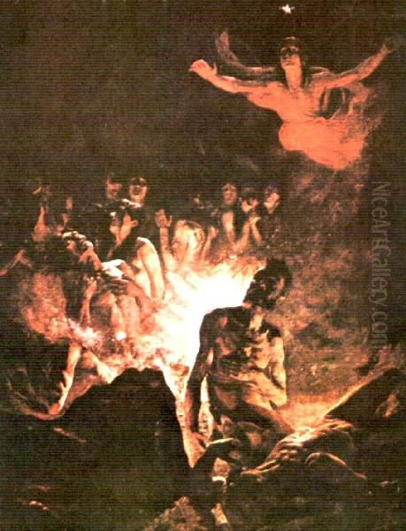 El Purgatorio Oil Painting by Cristobal Rojas