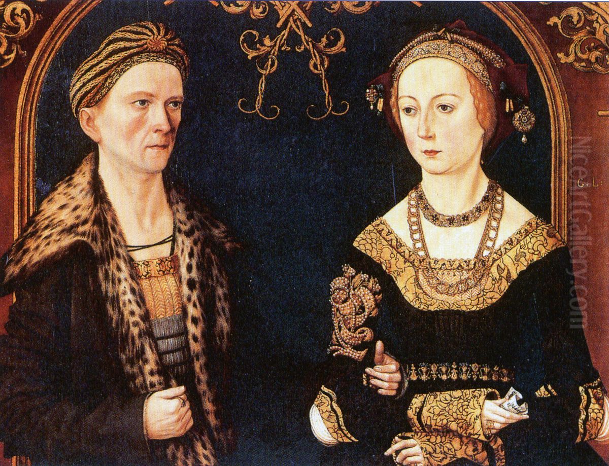 Portrait of Jakob Fugger und Sybille Artzt Oil Painting by Hans Burgkmair the elder