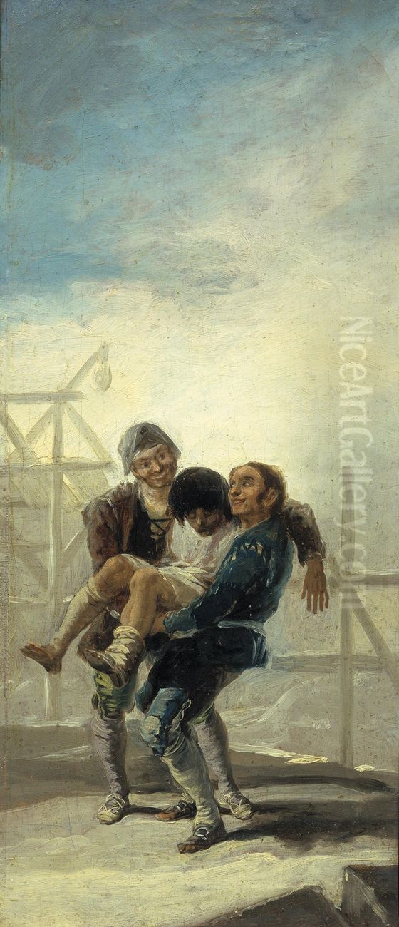 El albanil borracho (boceto) Oil Painting by Francisco Goya Fuendetodos