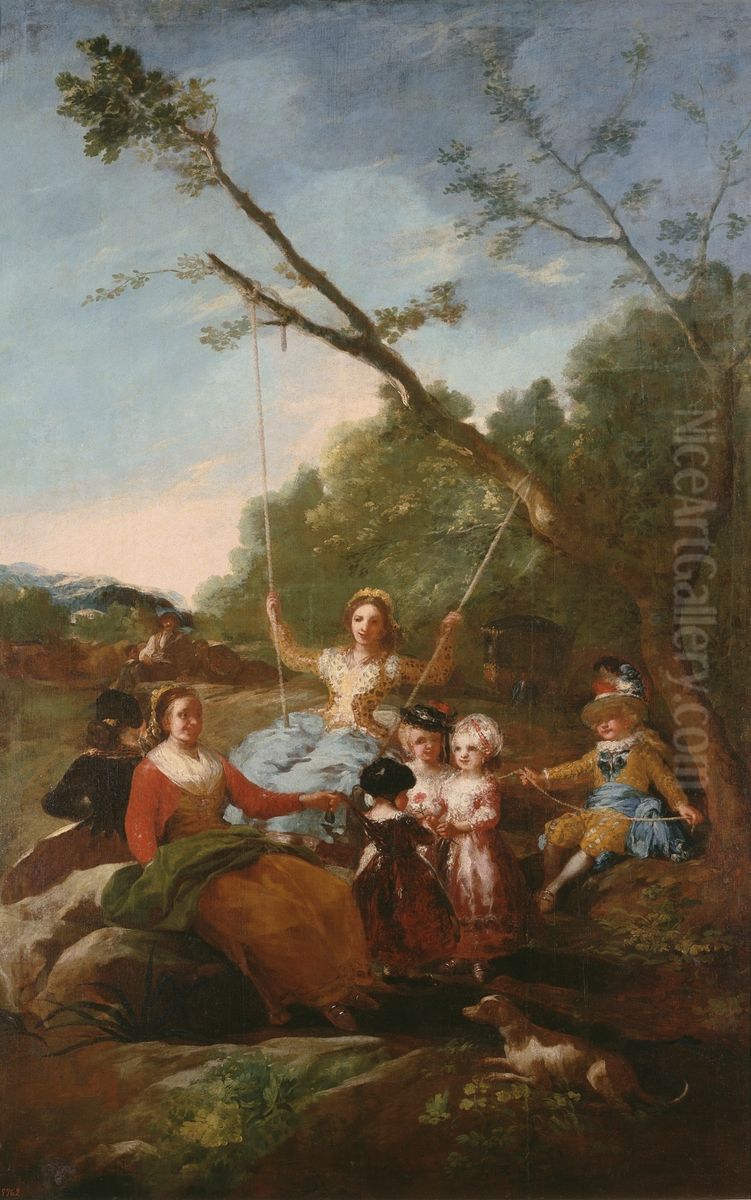 El columpio. Oil Painting by Francisco Goya Fuendetodos