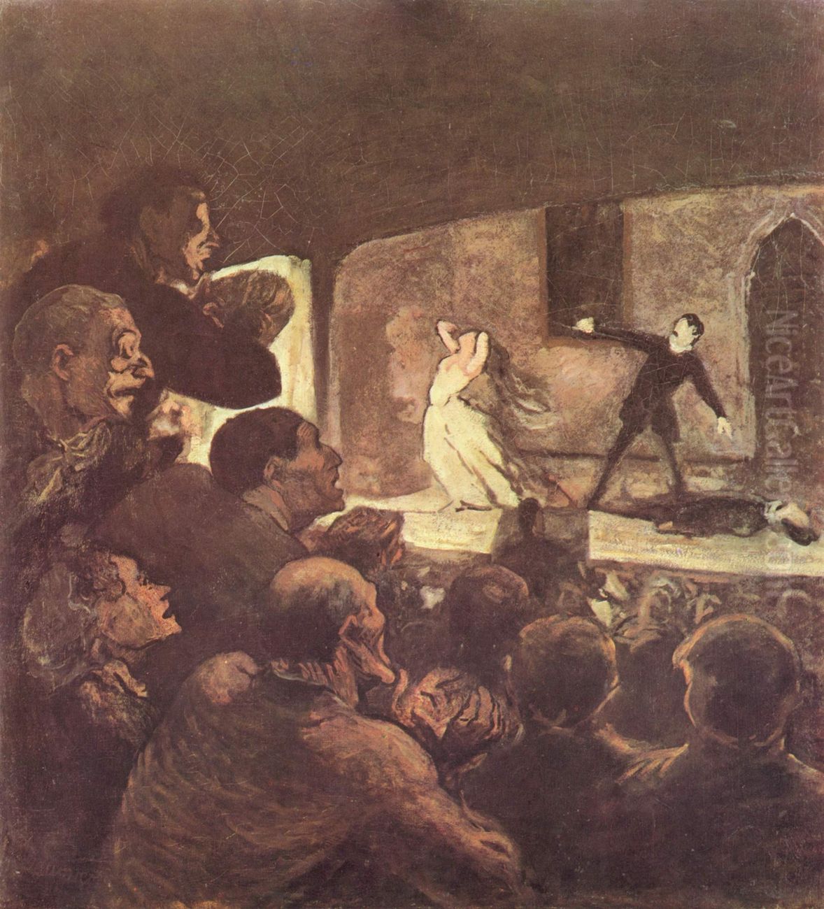 The Melodrama Oil Painting by Honore Daumier