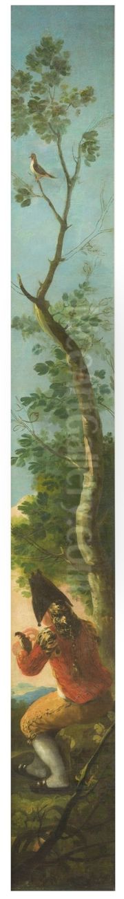 the Boy with a bird Oil Painting by Francisco Goya Fuendetodos