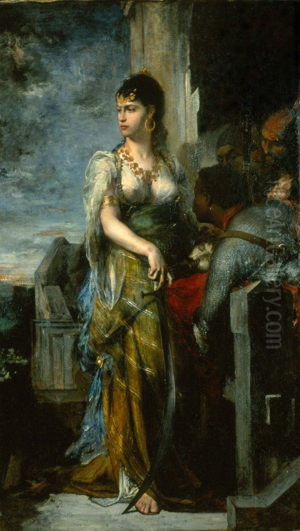 Judith Victorious Oil Painting by Eugene Romain Thirion