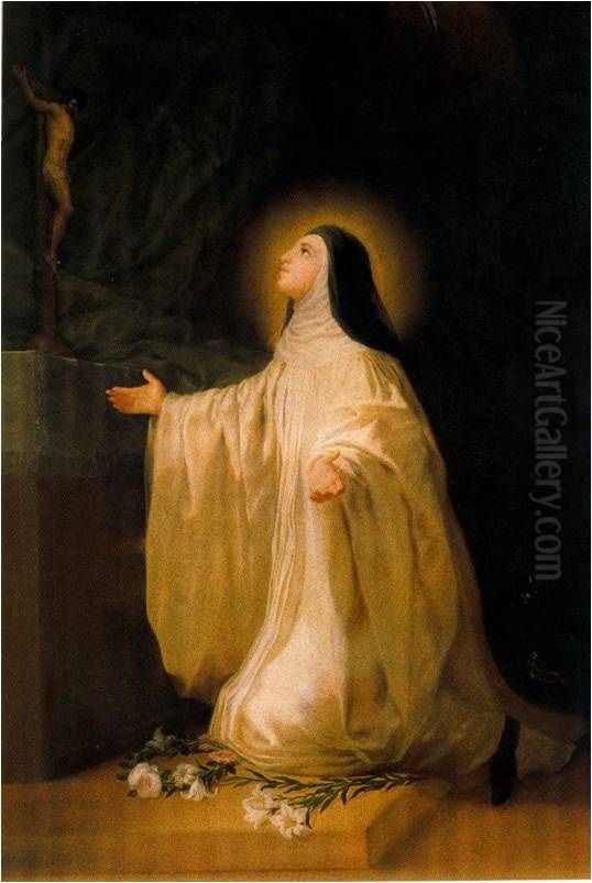 Santa Lutgarda Oil Painting by Francisco Goya Fuendetodos