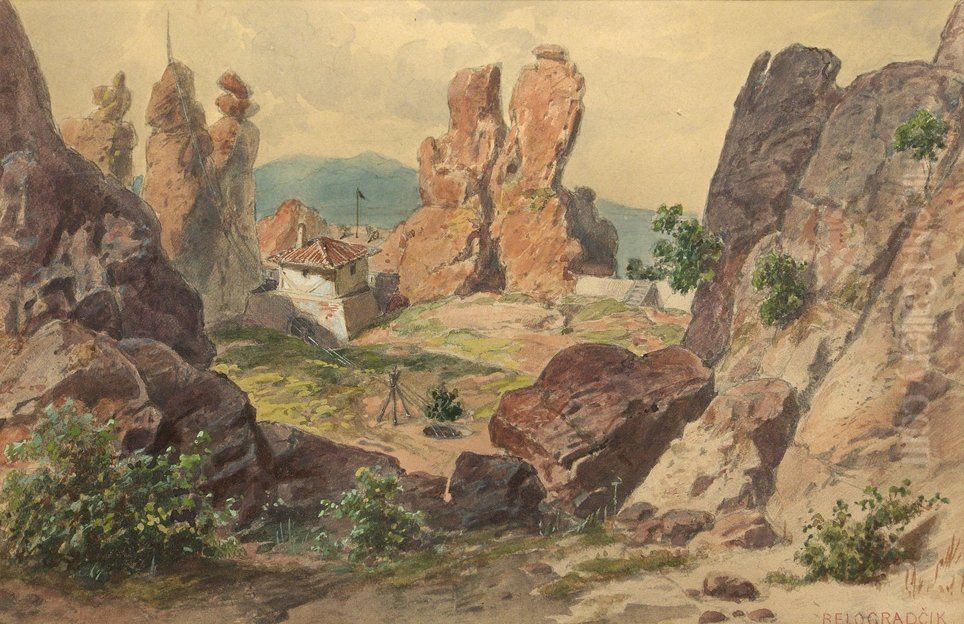 Belogradciskata krepost Oil Painting by Felix Philipp Kanitz