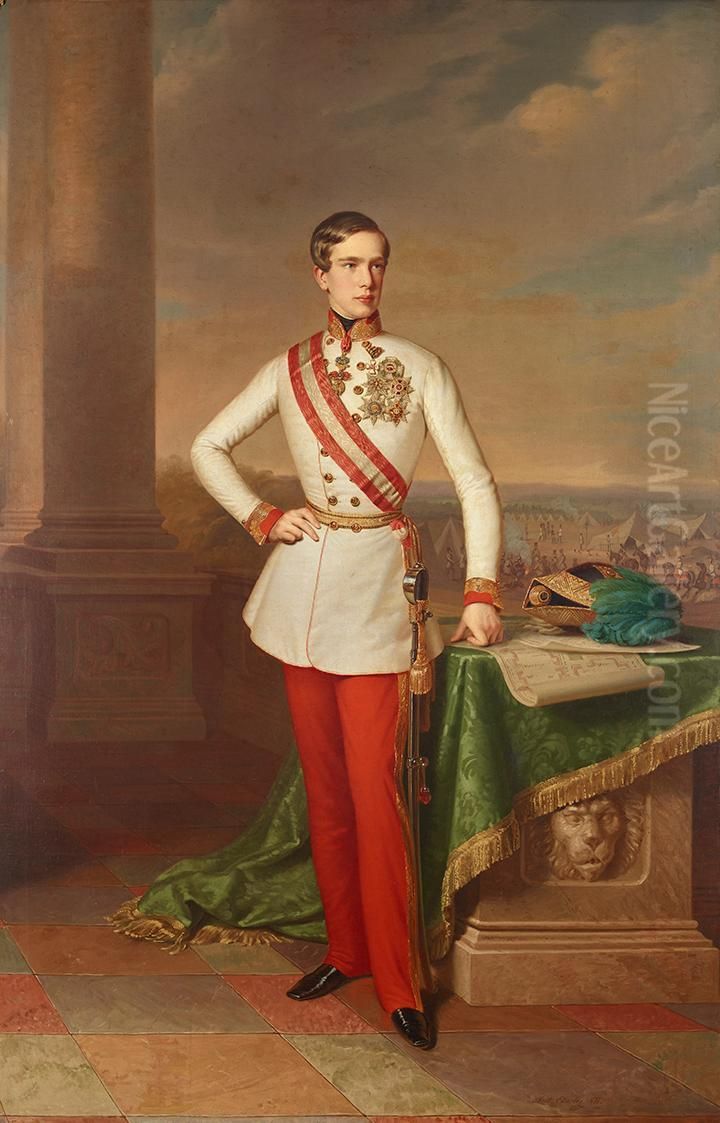 Kaiser Franz Joseph I. in der Galauniform eines osterreichischen Feldmarschalls Oil Painting by Anton Einsle