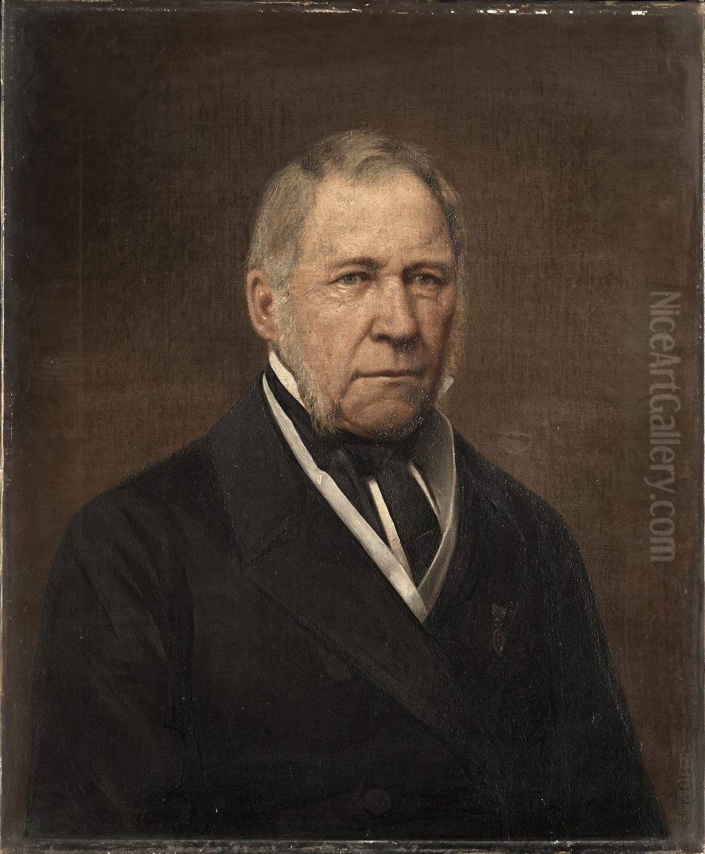 Portrett av Foged Ole Gjerdrum Oil Painting by Christian Olsen