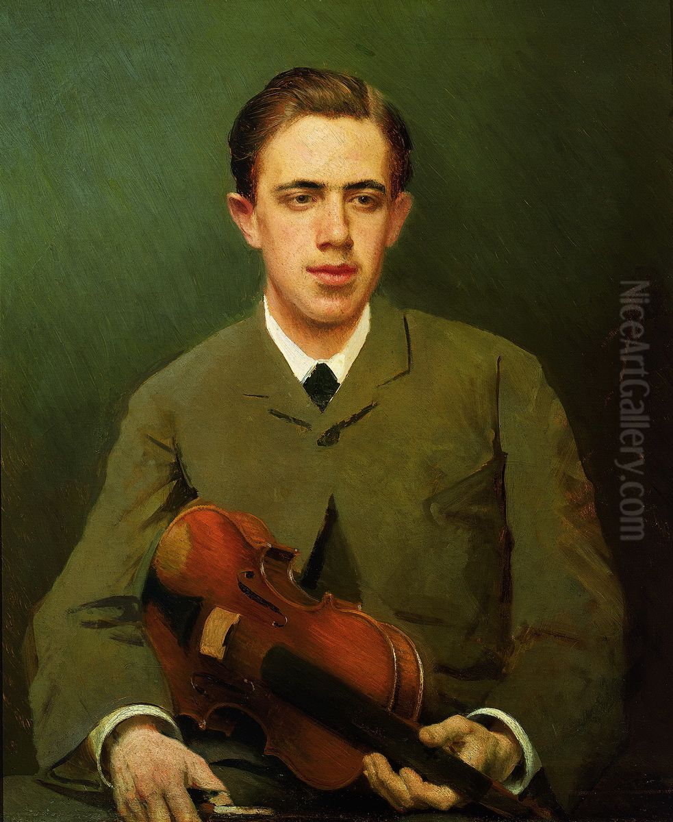 Portrait of Nikolai Ivanovich Kramsky Oil Painting by Ivan Kramskoi