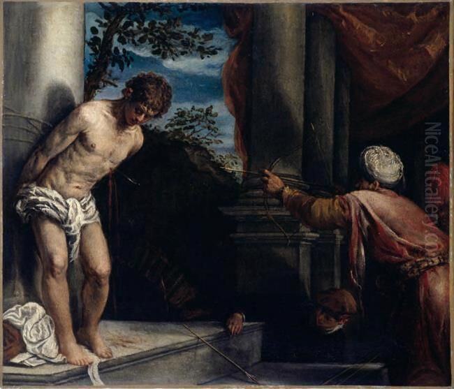 The martyrdom of Saint Sebastian Oil Painting by Jacopo Bassano