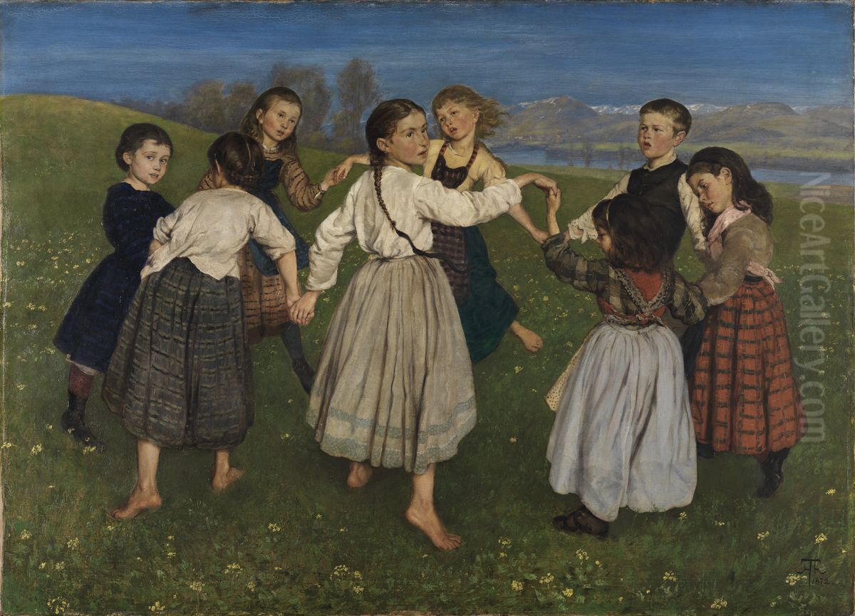 Kinderreigen Oil Painting by Hans Thoma