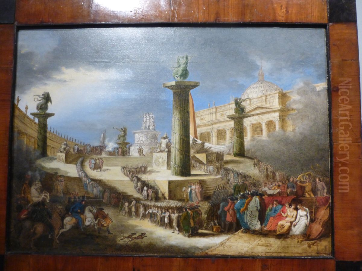 Altare patrio in piazza San Pietro per la Festa della Federazione Oil Painting by Felice Giani
