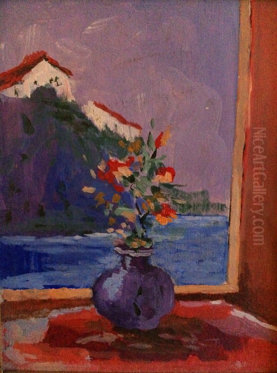 Vaso di fiori Oil Painting by Paolo Salvati