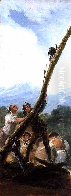 Harassed cat Oil Painting by Francisco Goya Fuendetodos