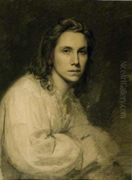Portrait of Sofia Nikolaevna Kramskaya Oil Painting by Ivan Kramskoi
