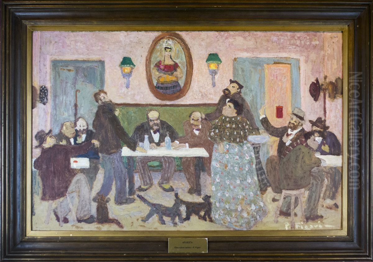 Apuesta Oil Painting by Pedro Figari