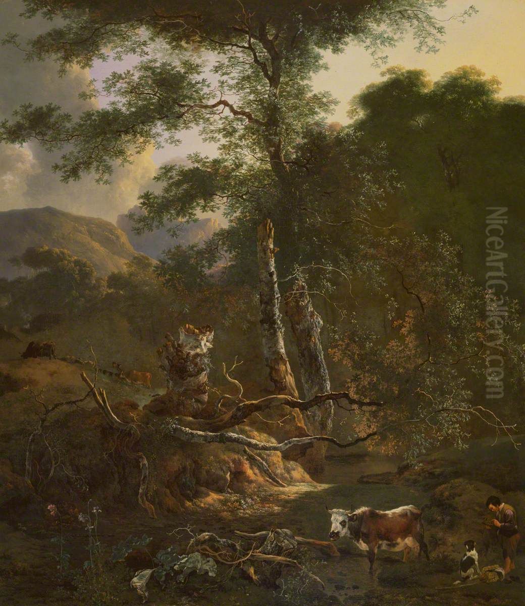 A Forest Glade Oil Painting by Adam Pynacker