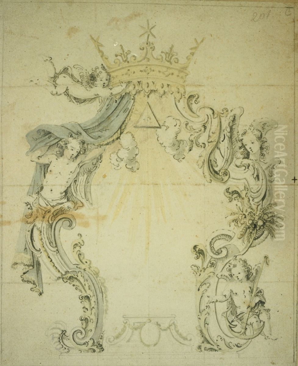 Ebauche d'un trone d'exposition Oil Painting by Willem Ignatius Kerricx