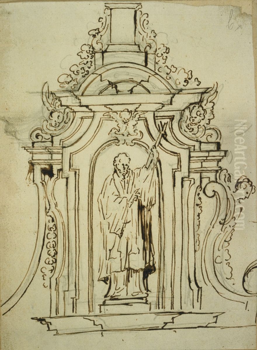 Design for an altar crown Oil Painting by Pieter Scheemaeckers