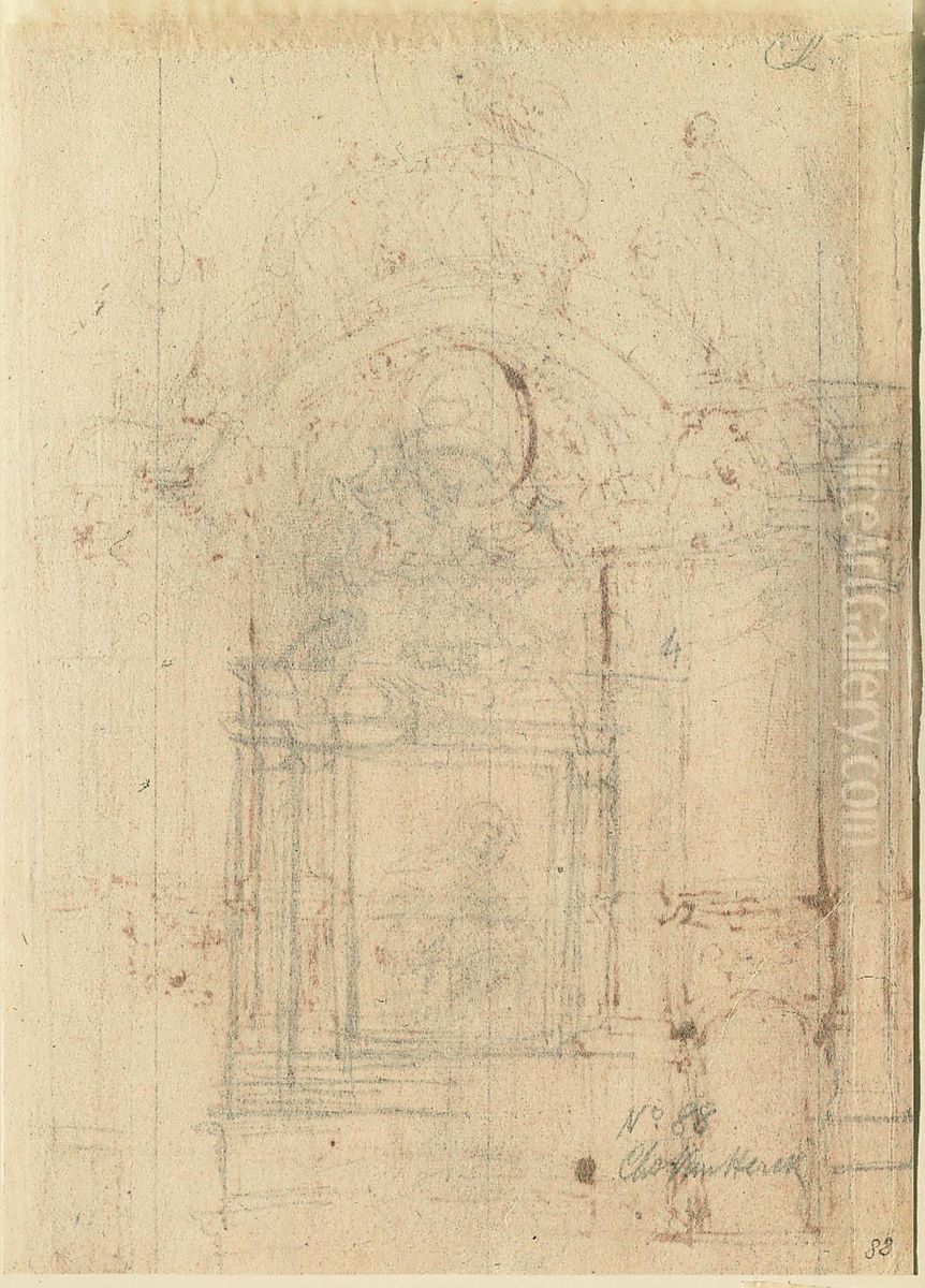 Sketch of an altar Oil Painting by unknown