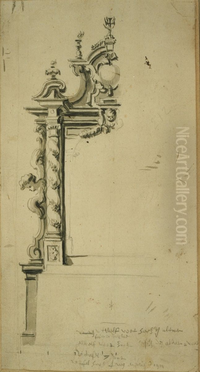 Ebauche de la moitie gauche d'un autel Oil Painting by Jan Pieter van Baurscheit the Elder