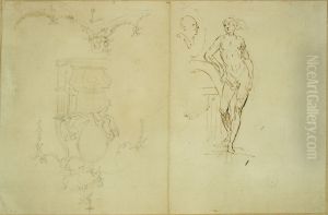 Pen drawing of a nude figure