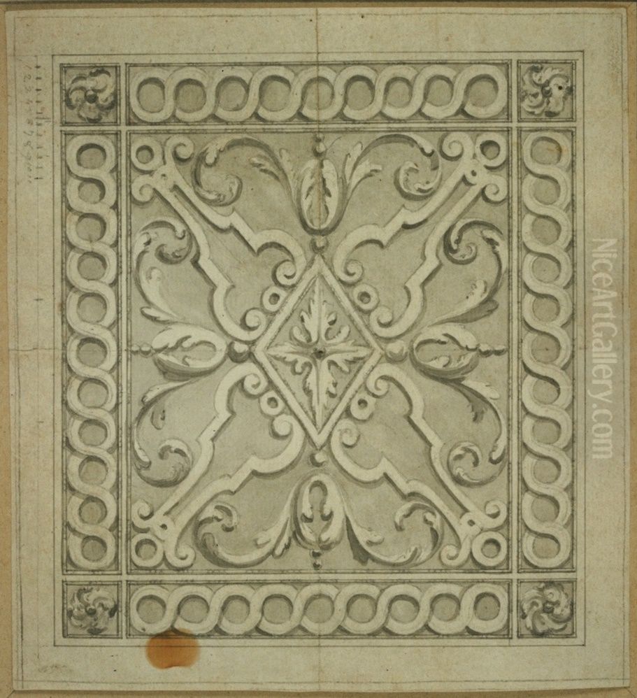 Design for an openwork transom of a door Oil Painting by unknown