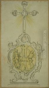 Ebauche d'un reliquaire en argent avec croix