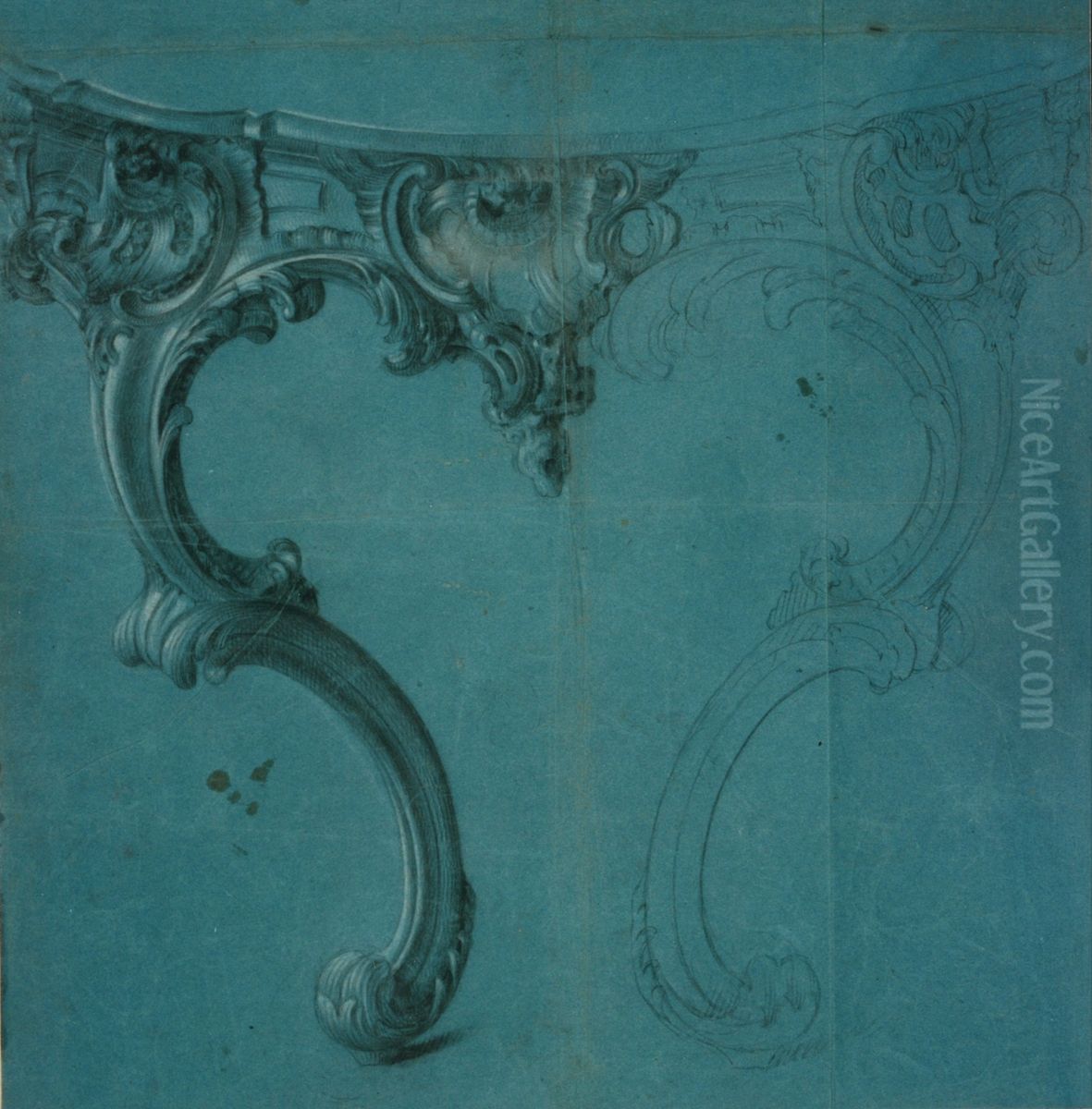 Ebauche d'une console de style Louis XV Oil Painting by unknown