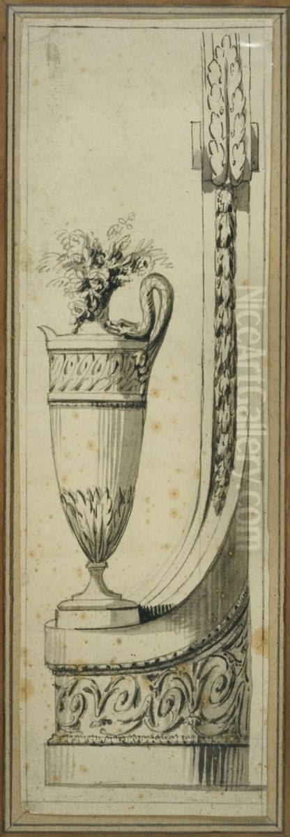 Vase pour pilier d'escalier Oil Painting by unknown