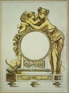 Ebauche d'une horloge avec femme et amour