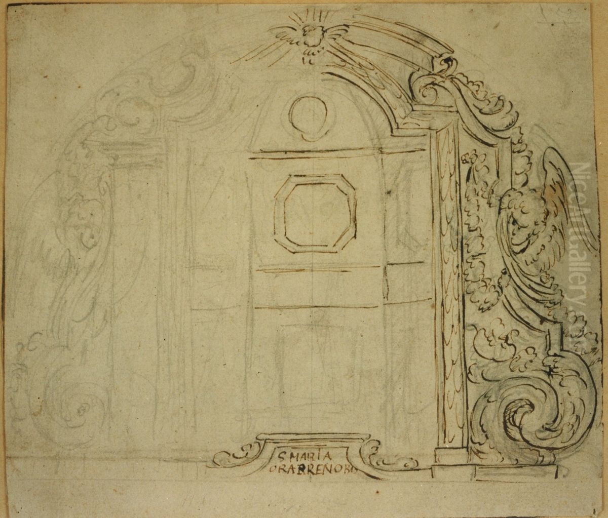 Design for a throne for a statue of the Madonna Oil Painting by Pieter Scheemaeckers
