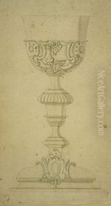 Kelch mit Rokoko-Verzierung und Stamm im Stil von Ludwig XVI.