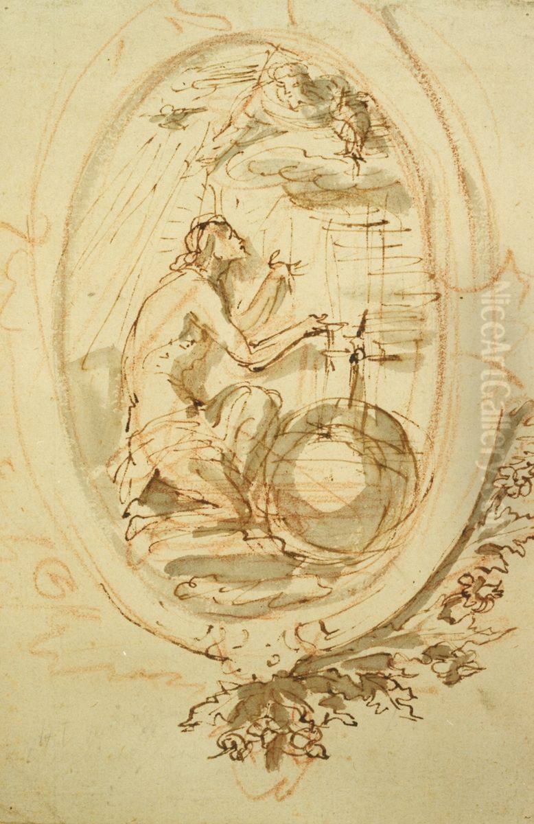 Medaillon representant la sainte Trinite Oil Painting by Lodewijk Willemsens