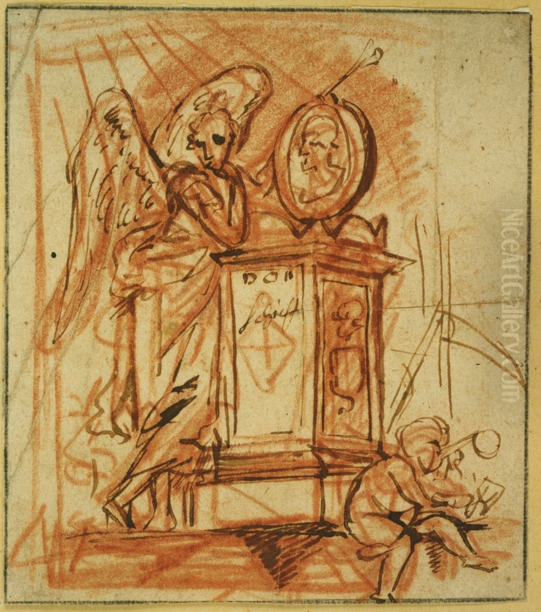 Ebauche d'un monument funeraire Oil Painting by Pieter Scheemaeckers
