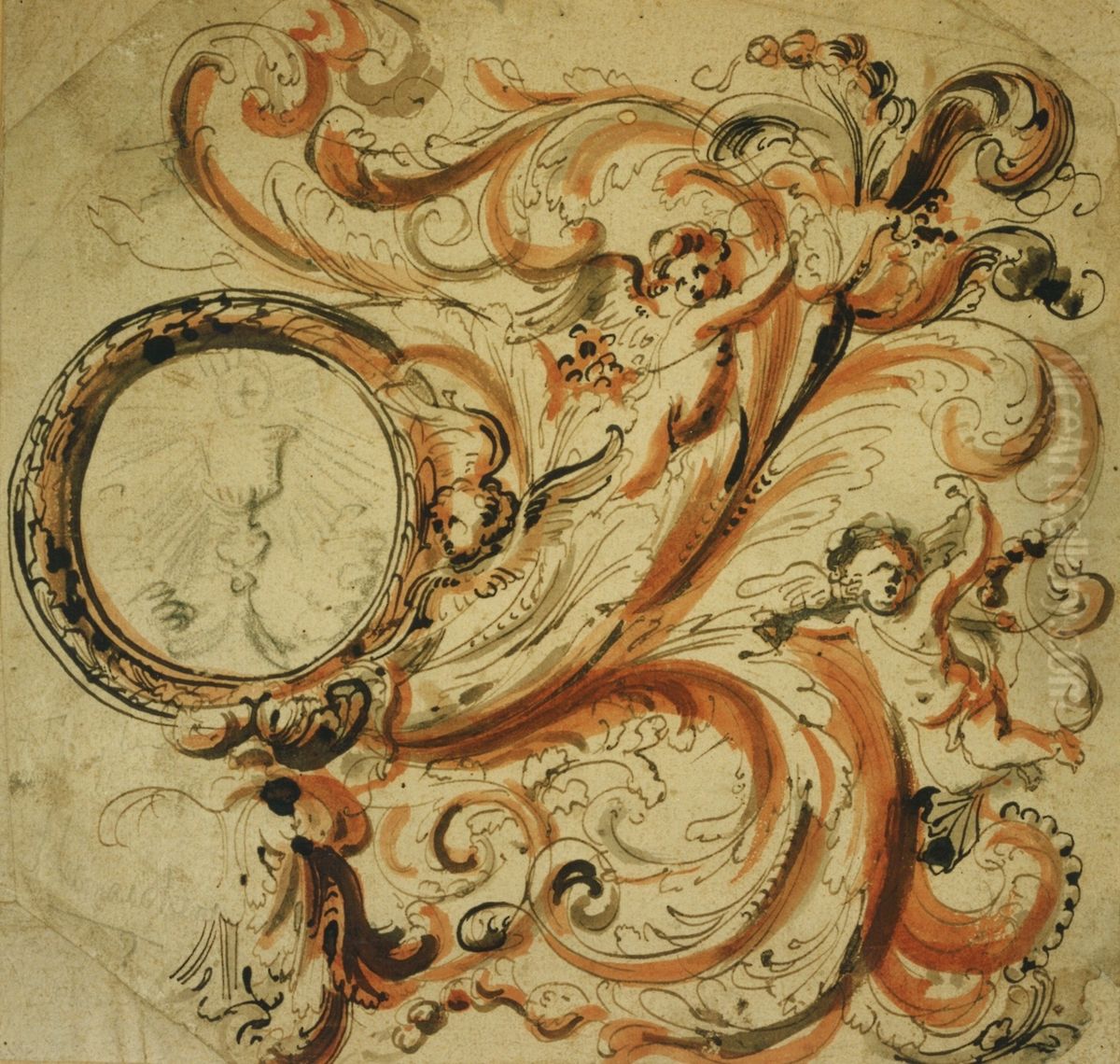 Ebauche de la moitie droite d'un antependium (?) Oil Painting by Pieter Scheemaeckers