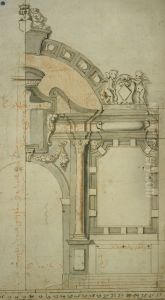 Ontwerp voor de ingang van een kerkkapel en zijaltaar