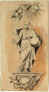 Ebauche d'un tableau d'un Salvator Mundi